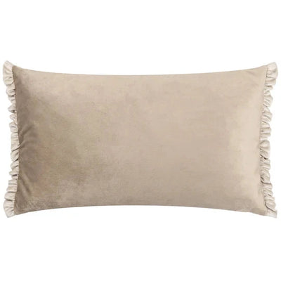 Katrina Cream & Nude Frill Edge Bolster Cushion - 30x50cm Textiles 