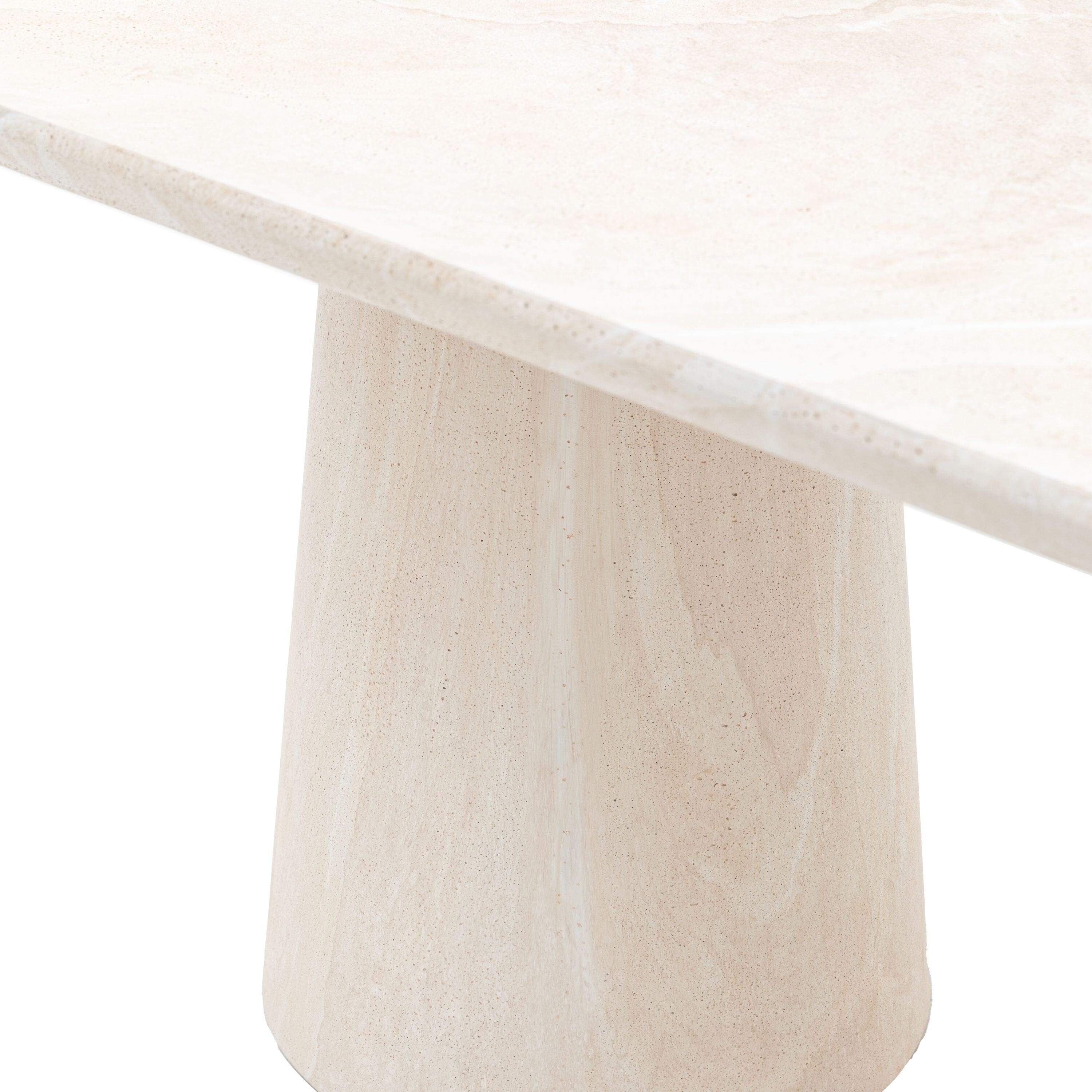 Katrina Travertine Concrete Indoor/Outdoor Oval Dining Table Furniture 