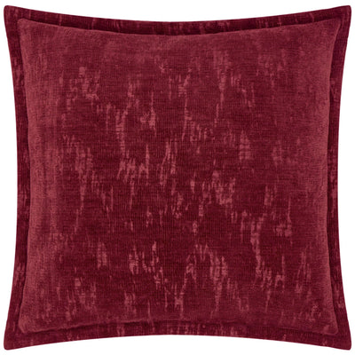 Katy Burgundy Chenille Patterned Cushion Cover - 45x45cm Textiles 