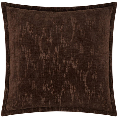 Katy Chocolate Brown Chenille Patterned Cushion Cover - 45x45cm Textiles 