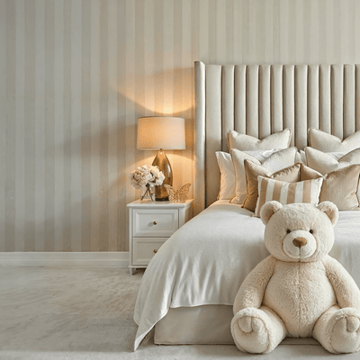 Kaya Beige & Cream Striped Wallpaper Home Improvement 