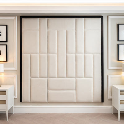 Kensington Cream Premium Headboard with Wooden Frame 
