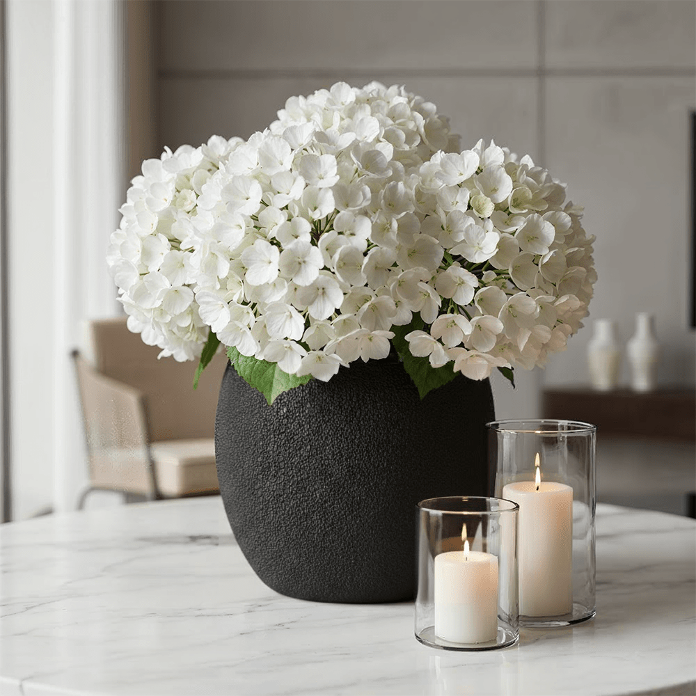 Kindia Matt Black Oval Slimline Vase Accessories 