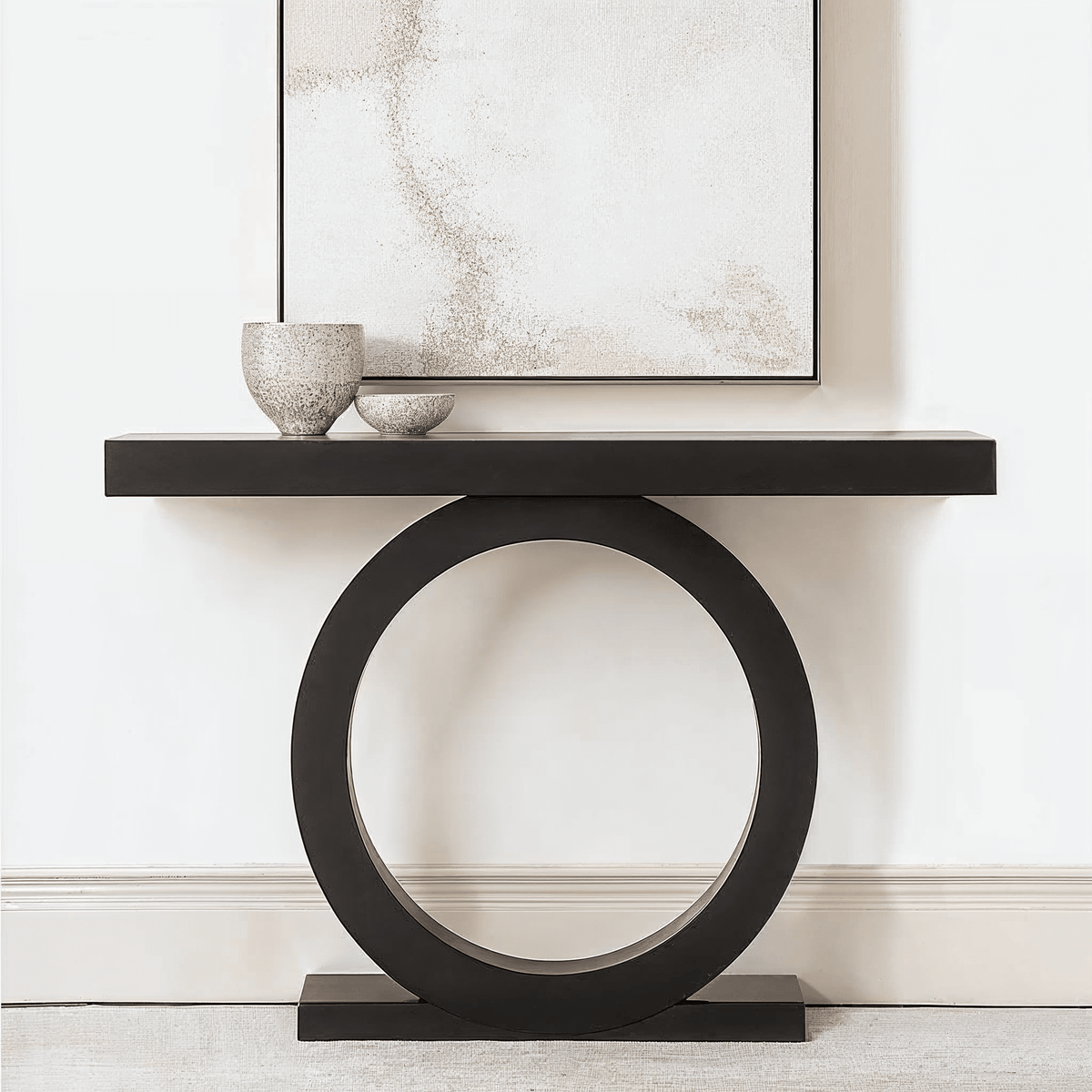 Kingsley Black Rounded Console Table Furniture 