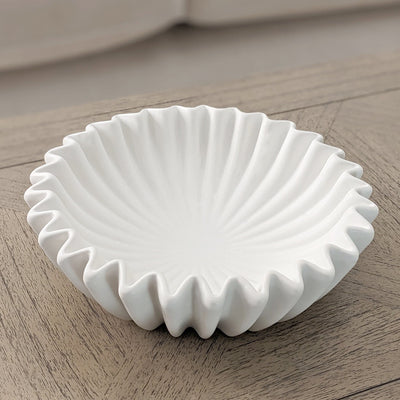 Kingston White Fluted Decorative Bowl Accessories 