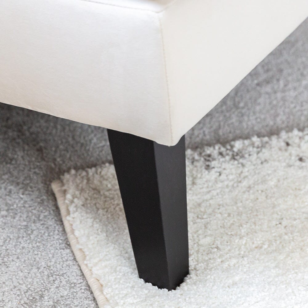 Knightsbridge Cream Velvet Accent Chair With Black Piping Furniture 