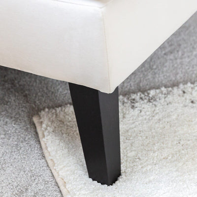 Knightsbridge Cream Velvet Accent Chair With Black Piping Furniture 