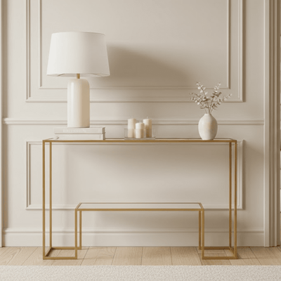 Kova Gold & Glass Console Table Furniture 