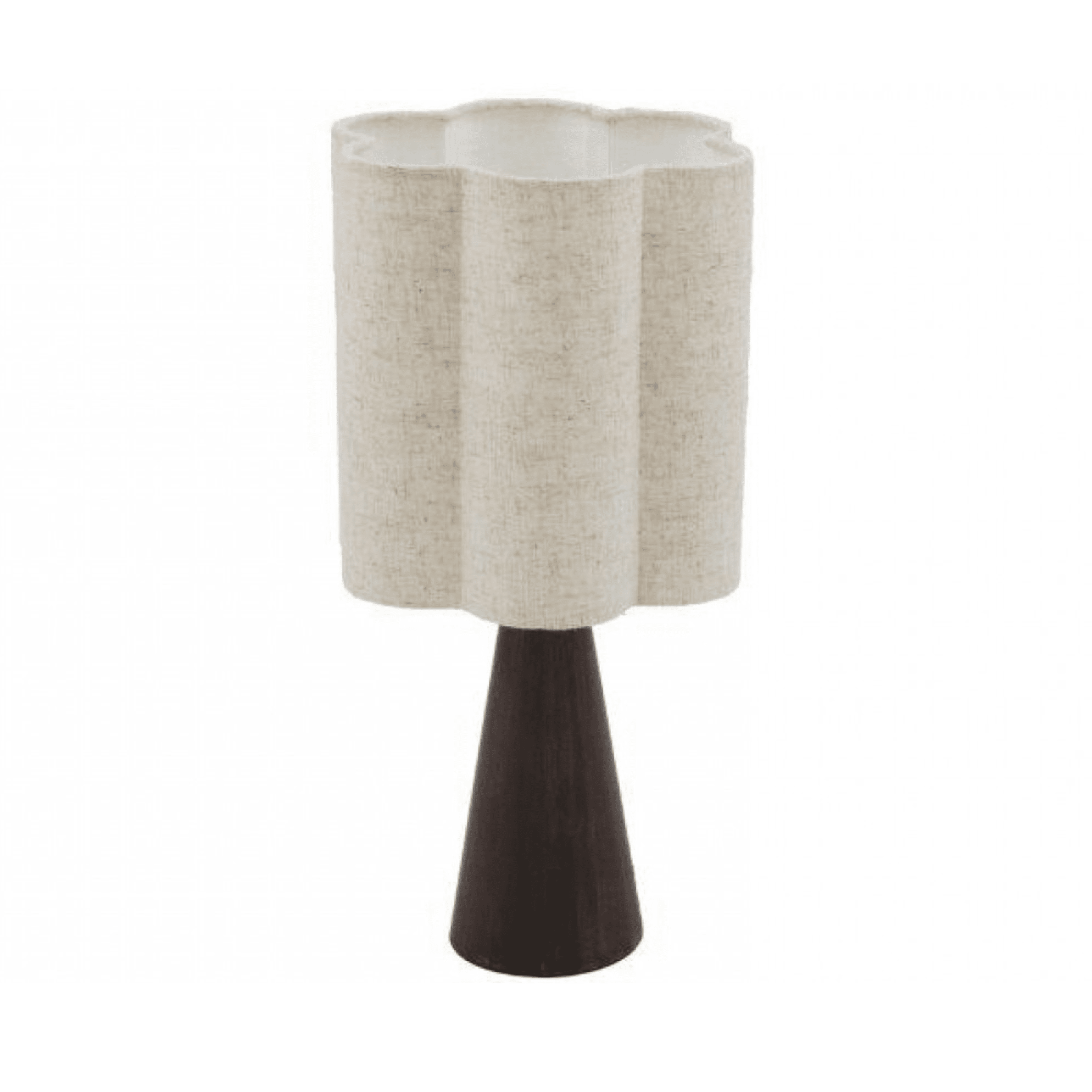 Lagos Walnut Table Lamp with Fluted Linen Shade Lighting 