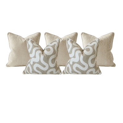 Laidback Luxe Cushion Covers Bundle - Set of 5 Textiles 