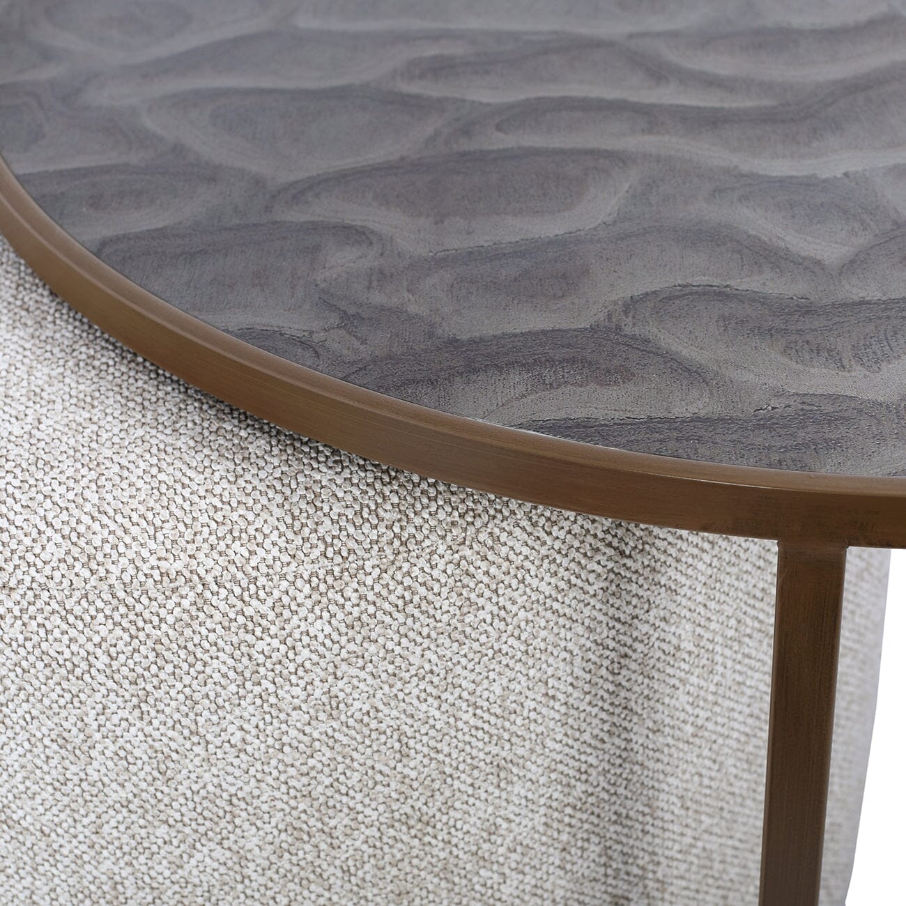 Lancaster Bronze Ripple Effect Coffee Table with Nesting Pouffe Furniture 