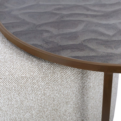 Lancaster Bronze Ripple Effect Coffee Table with Nesting Pouffe Furniture 