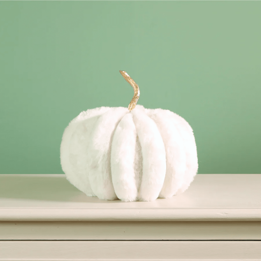 Large Cream Faux Fur Pumpkin Accessories 