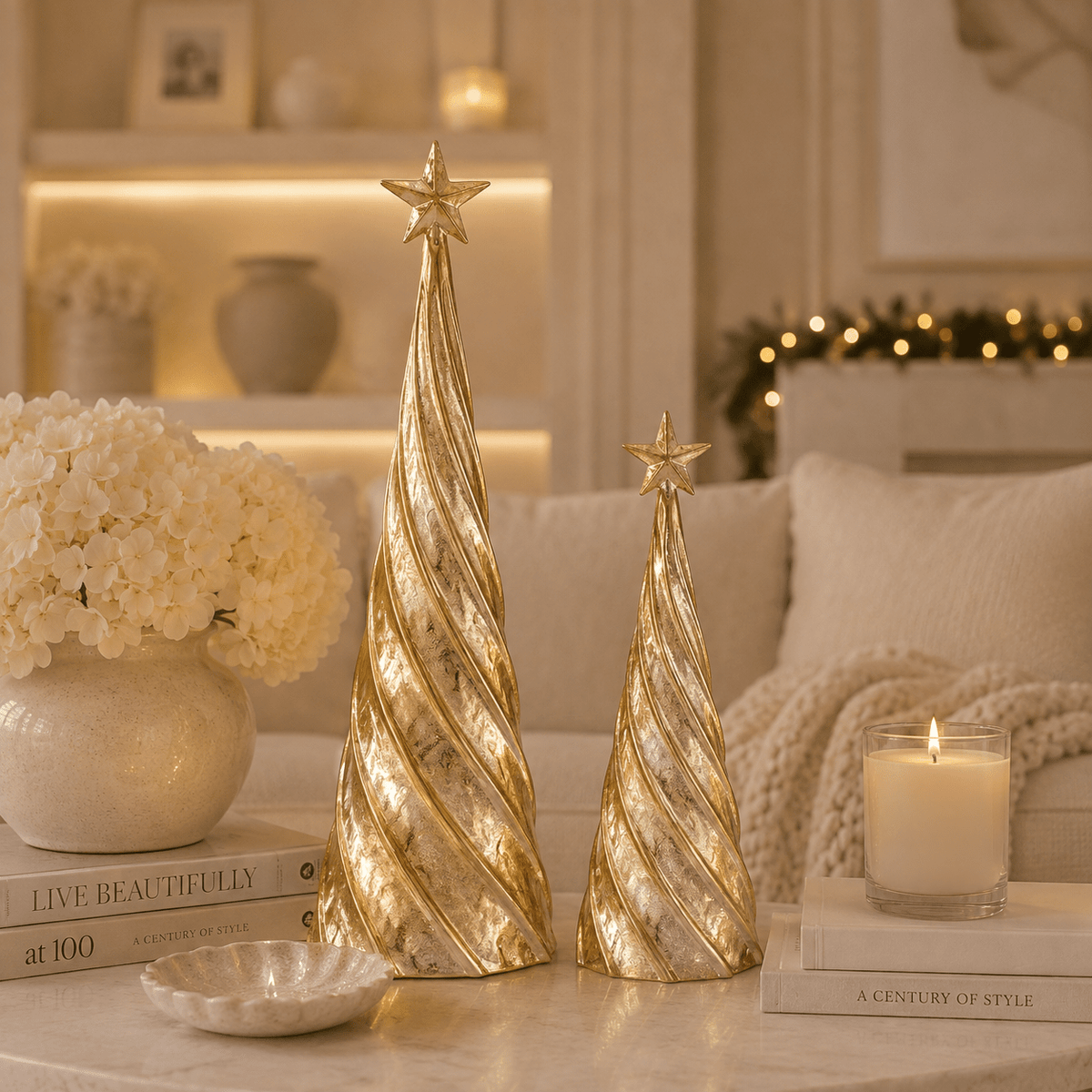 Large Gold Decorative Metal Christmas Tree Ornament Accessories 
