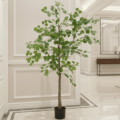 Large Potted Faux Eucalyptus Tree Accessories 