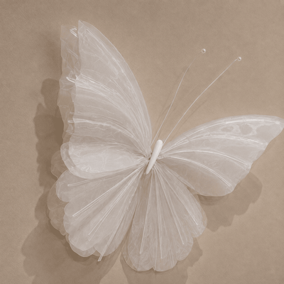 Large White Decorative Organza Butterfly- 60cm Accessories 