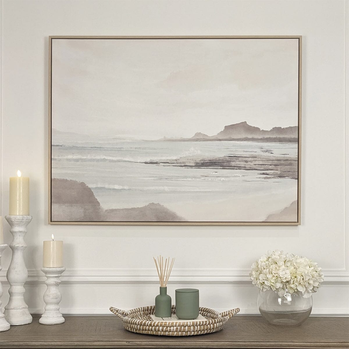 Lark Neutral Waterside Framed Canvas Wall Art Accessories 