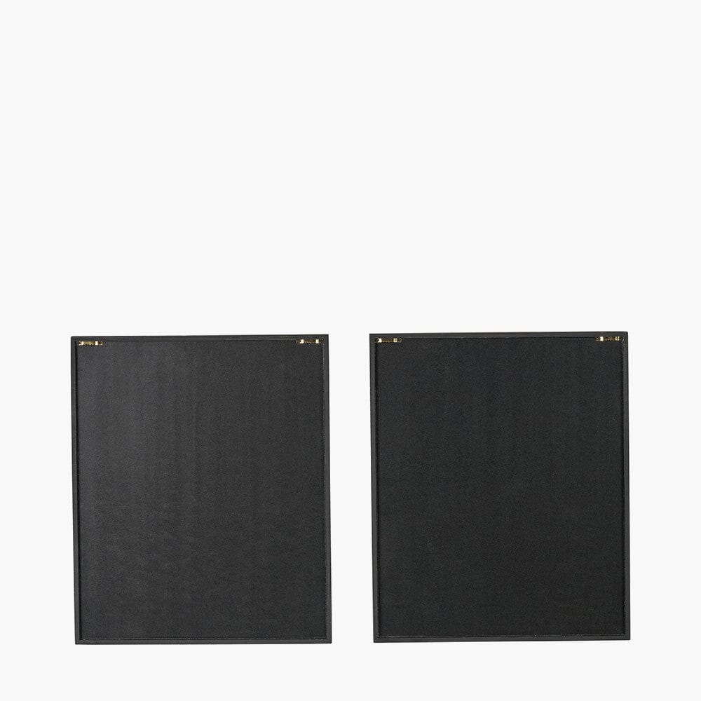 Laurel Circular Patterned Paper Wall Art with Black Frame - Set of 2 Accessories 