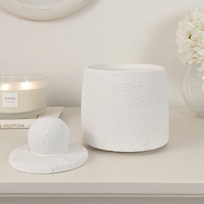 Laurel White Textured Decorative Jar Accessories 