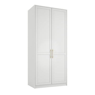 Layla White Double Wardrobe with Gold Handles Furniture 