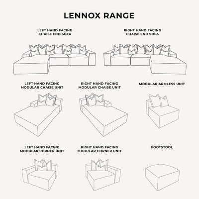 Lenox Silver Velvet Pillow Back Modular Sofa Range MTO Sofa 