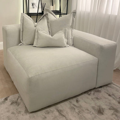 Lenox Silver Velvet Pillow Back Modular Sofa Range MTO Sofa 