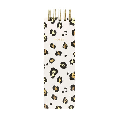 Leopard Print Cream, Gold & Black Lined Memo List Notebook Accessories 