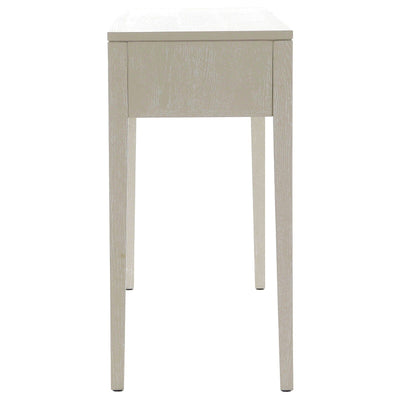 Lettos Whitewash Wooden Ribbed Front Console Table / Dressing Table Furniture 