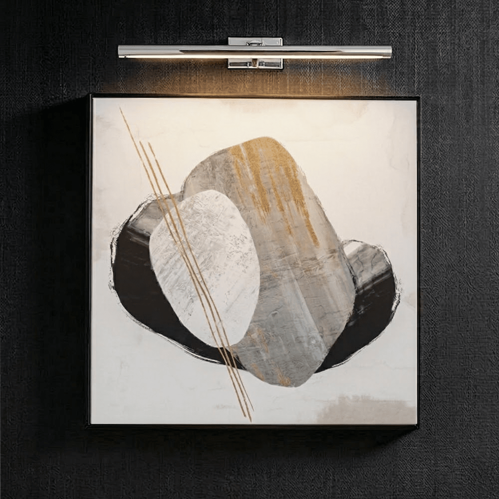 Levante Monochrome Abstract Framed Canvas Wall Art with Gold Detail Accessories 