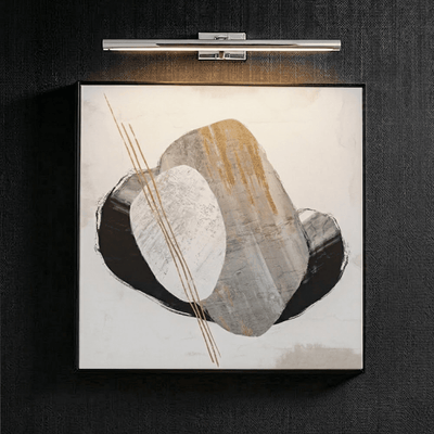 Levante Monochrome Abstract Framed Canvas Wall Art with Gold Detail Accessories 