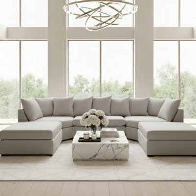 Lexington Stone Textured Large U Shape Sofa Sofa 