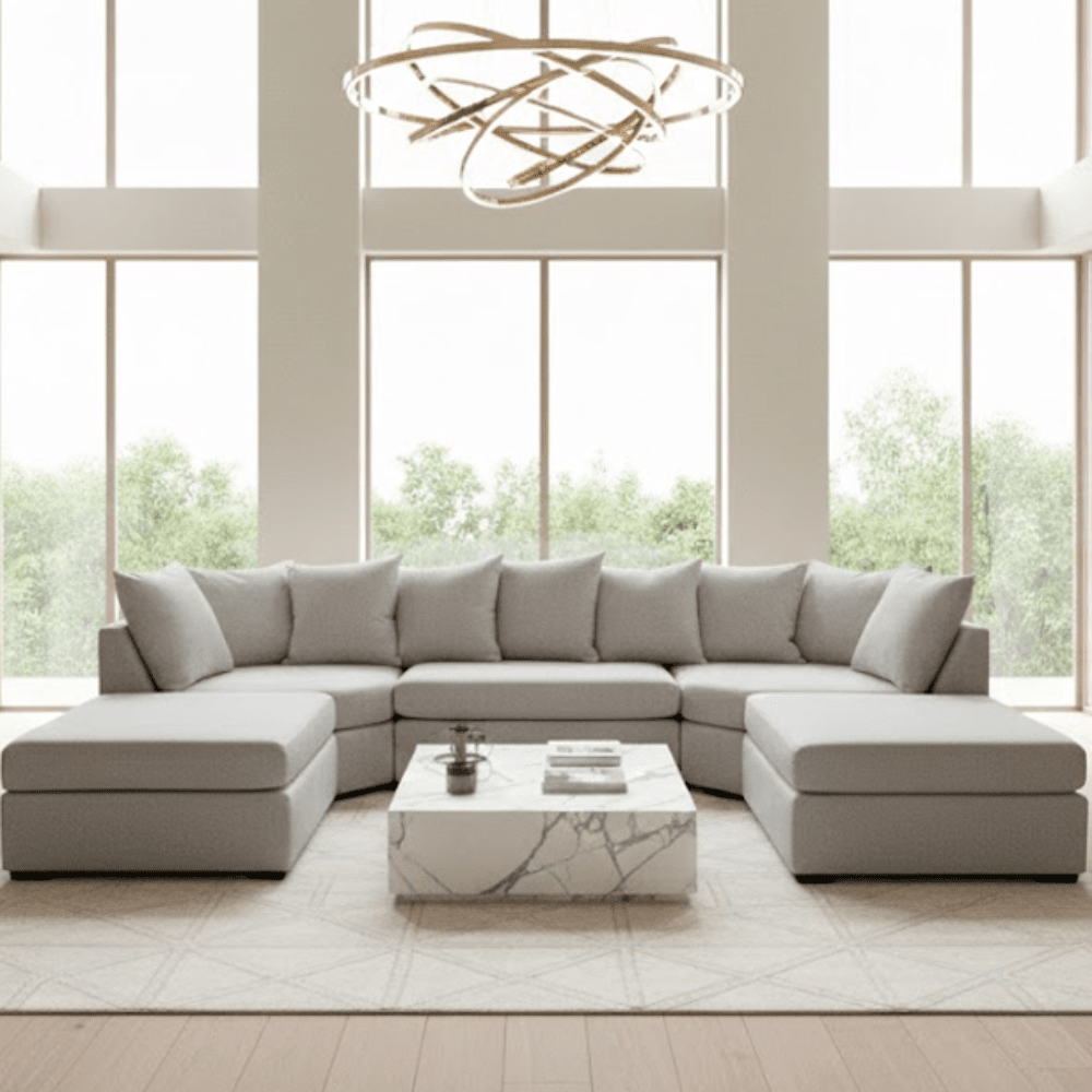 Lexington Stone Textured Large U Shape Sofa Sofa 