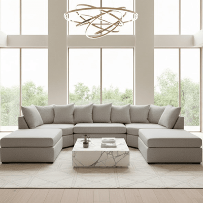 Lexington Stone Textured Large U Shape Sofa Sofa 