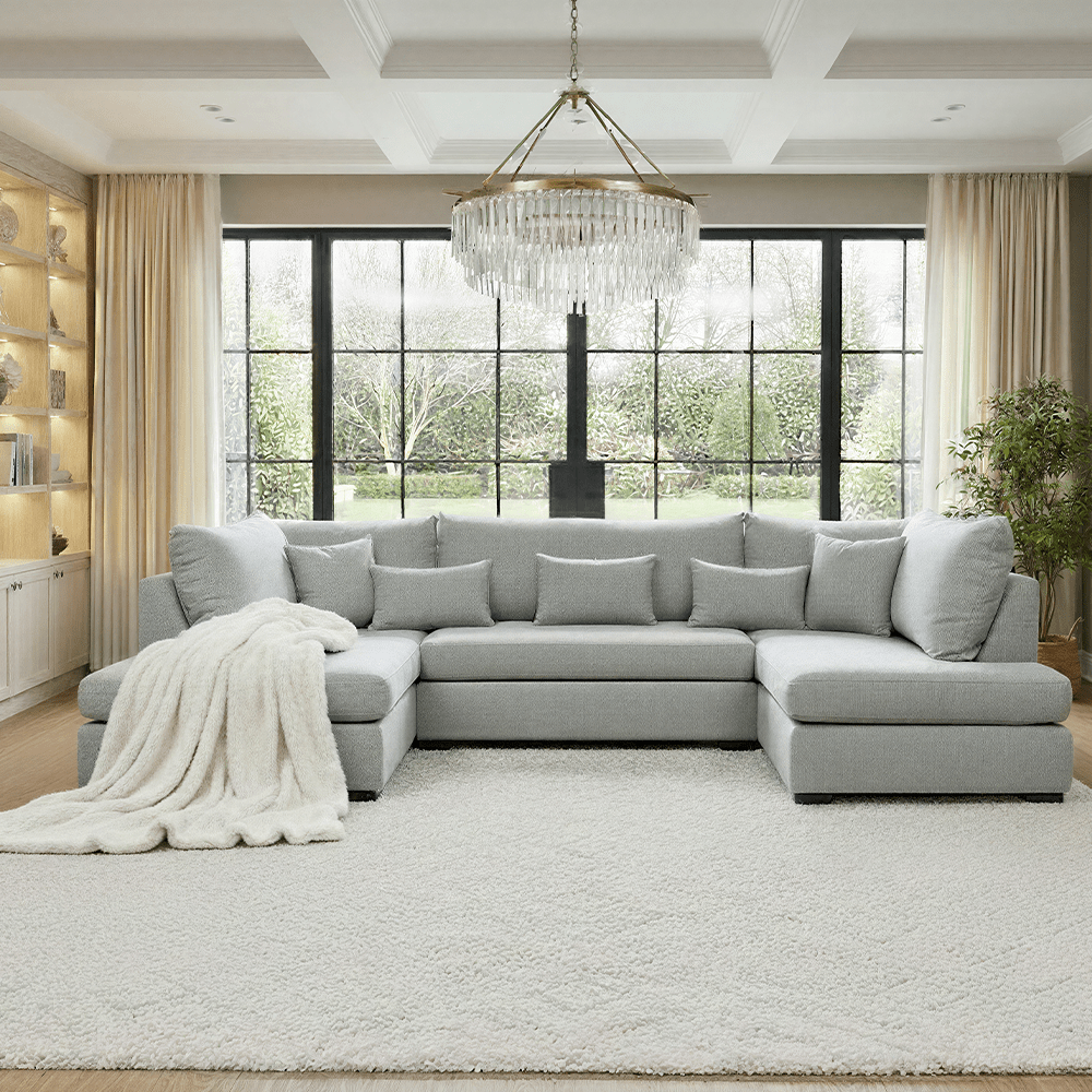 Lexington Stone Textured Medium U Shape Sofa Sofa 