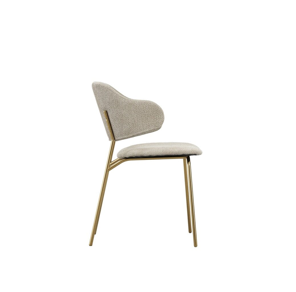 Libbie Beige & Gold Dining Chair Furniture 