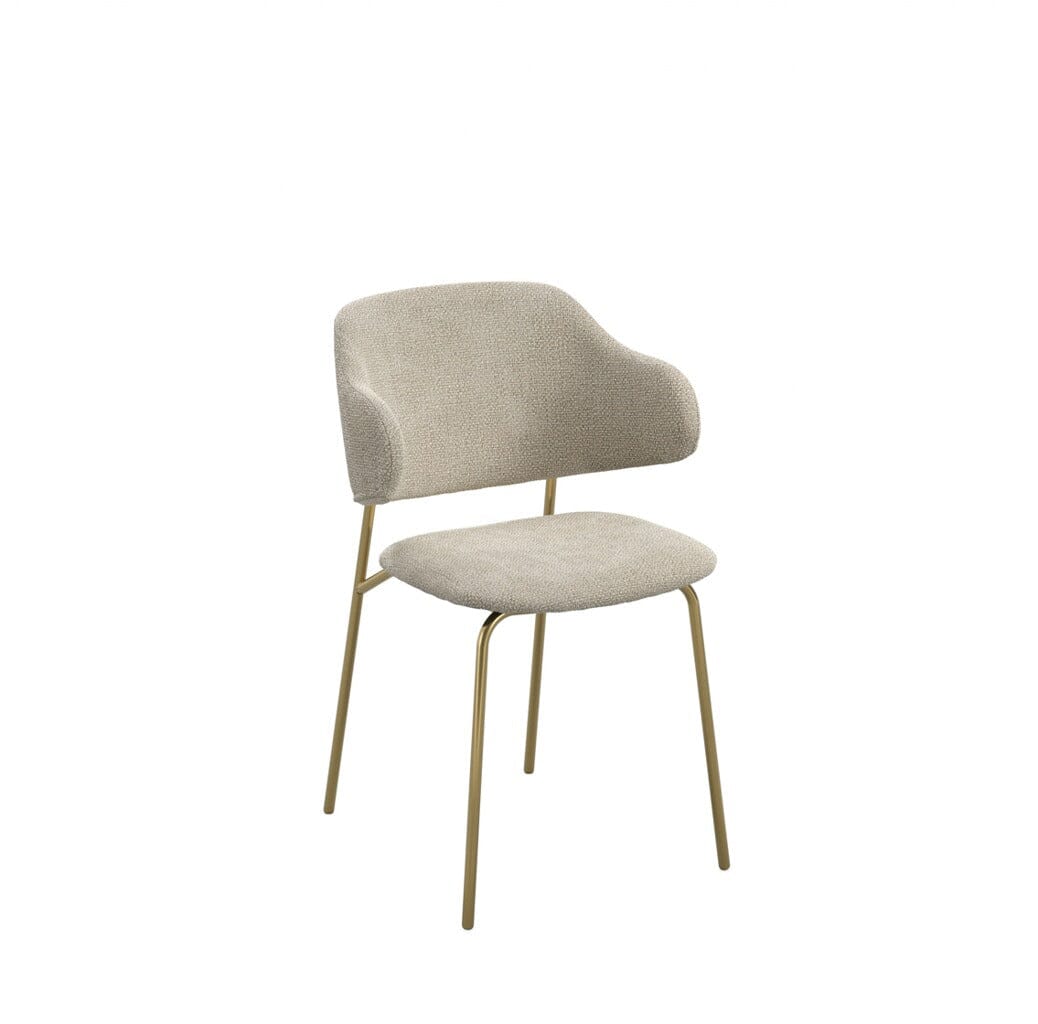 Libbie Beige & Gold Dining Chair Furniture 