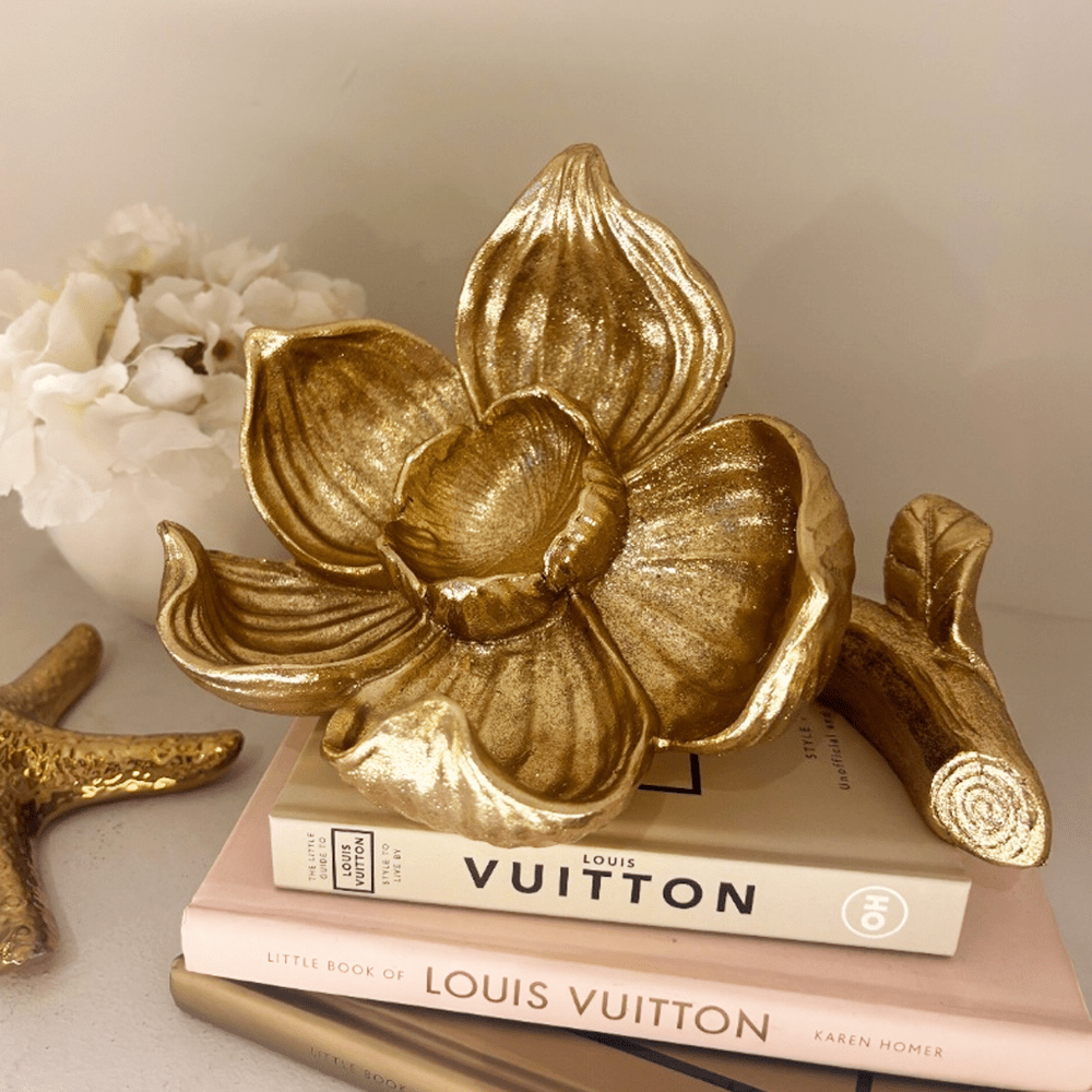 Lillia Gold Flower Decorative Ornament Accessories 