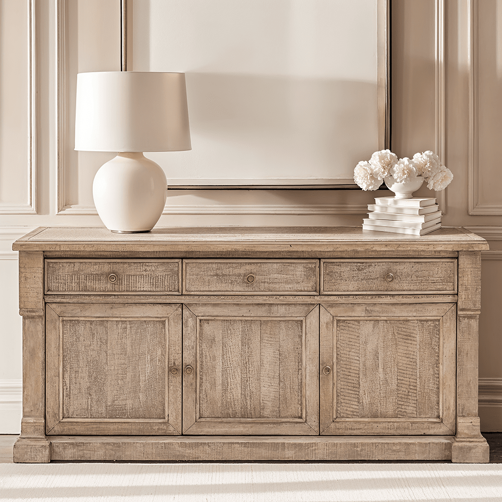 Lilliana Luxury 3 Door 3 Drawer Sideboard with Brass Handles Furniture 