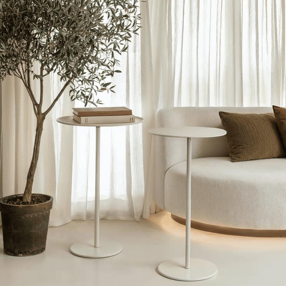 Limberg Cream Metal Side Tables- Set of 2 Furniture 