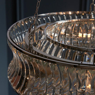 Limone Nickel & Glass 6 Light Pendant Ceiling Light Lighting 