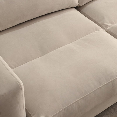Lisbon Cream Velvet Sofa Range with Stitch Detailing Sofa 