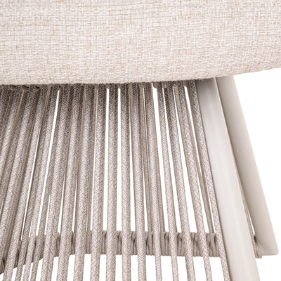 Liu Cream Upholstered Outdoor Dining Chair with Rope Detail Outdoor 