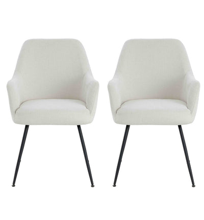 Liza Cream Textured Dining Chairs - Set of 2 Furniture 
