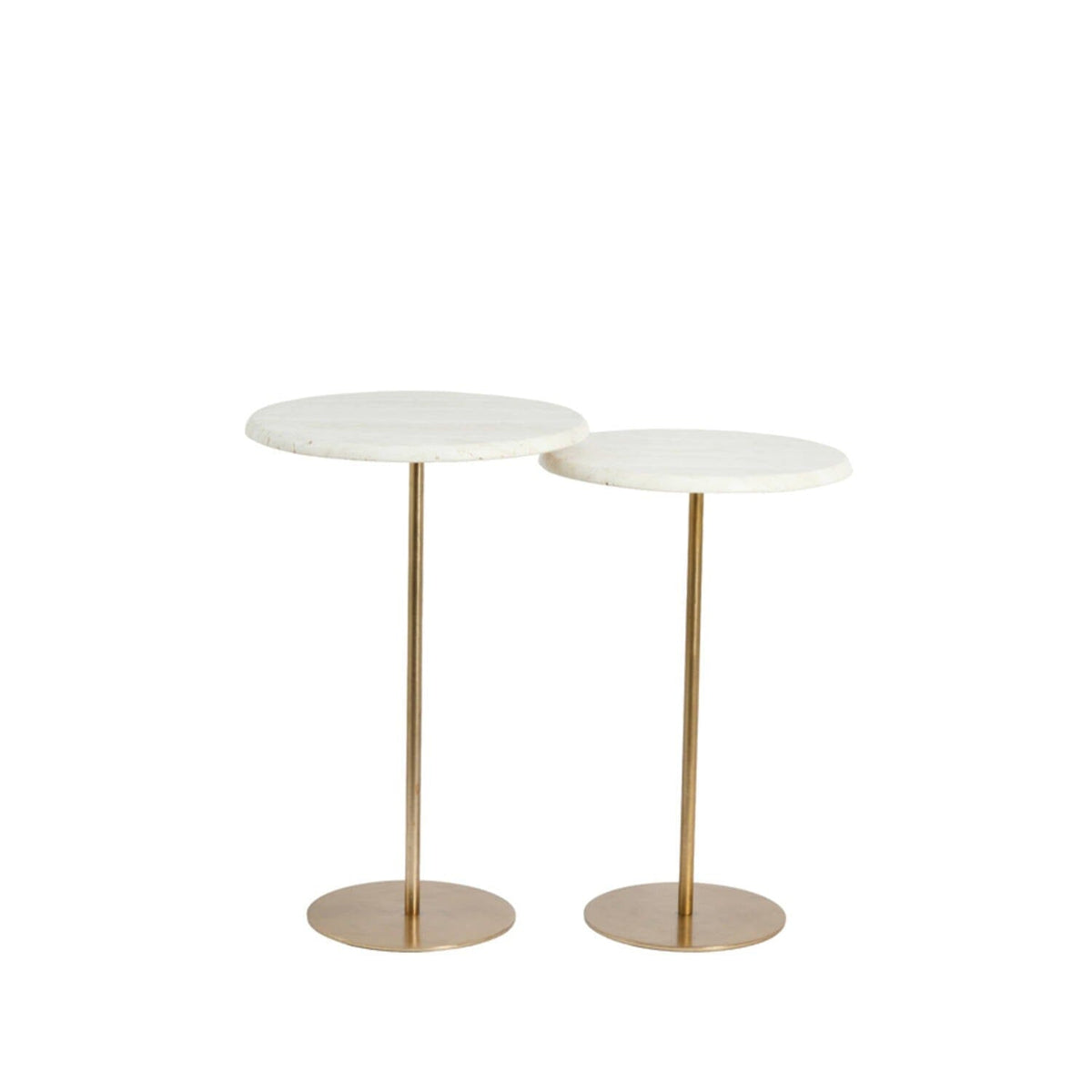 Lizia Cream & Gold Nesting Side Tables - Set of 2 Furniture 