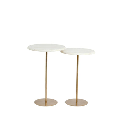 Lizia Cream & Gold Nesting Side Tables - Set of 2 Furniture 
