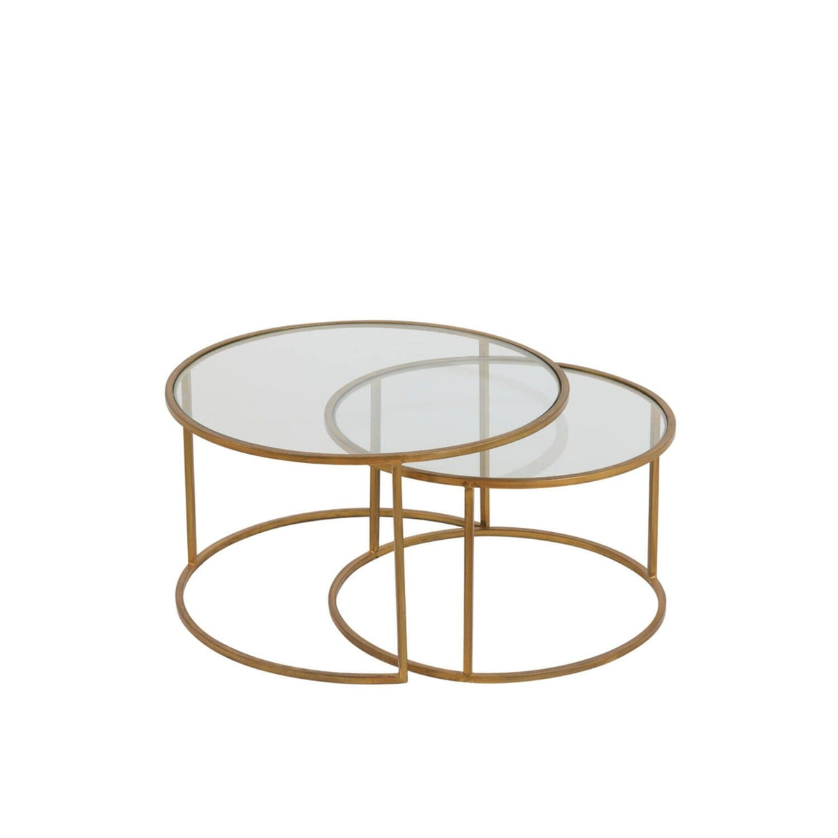 Loire Gold & Glass Nested Coffee Tables - Set of 2 Furniture 