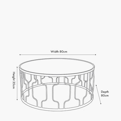 Lorenza Black Metal Coffee Table with Mirrored Top Furniture 