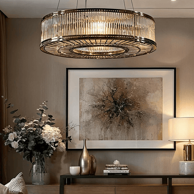 Louise Antique Brass Circular Chandelier Ceiling Light Lighting 