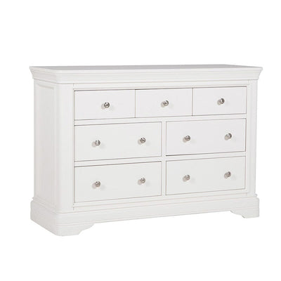 Louvre White Wooden 7 Drawer Chest Furniture 