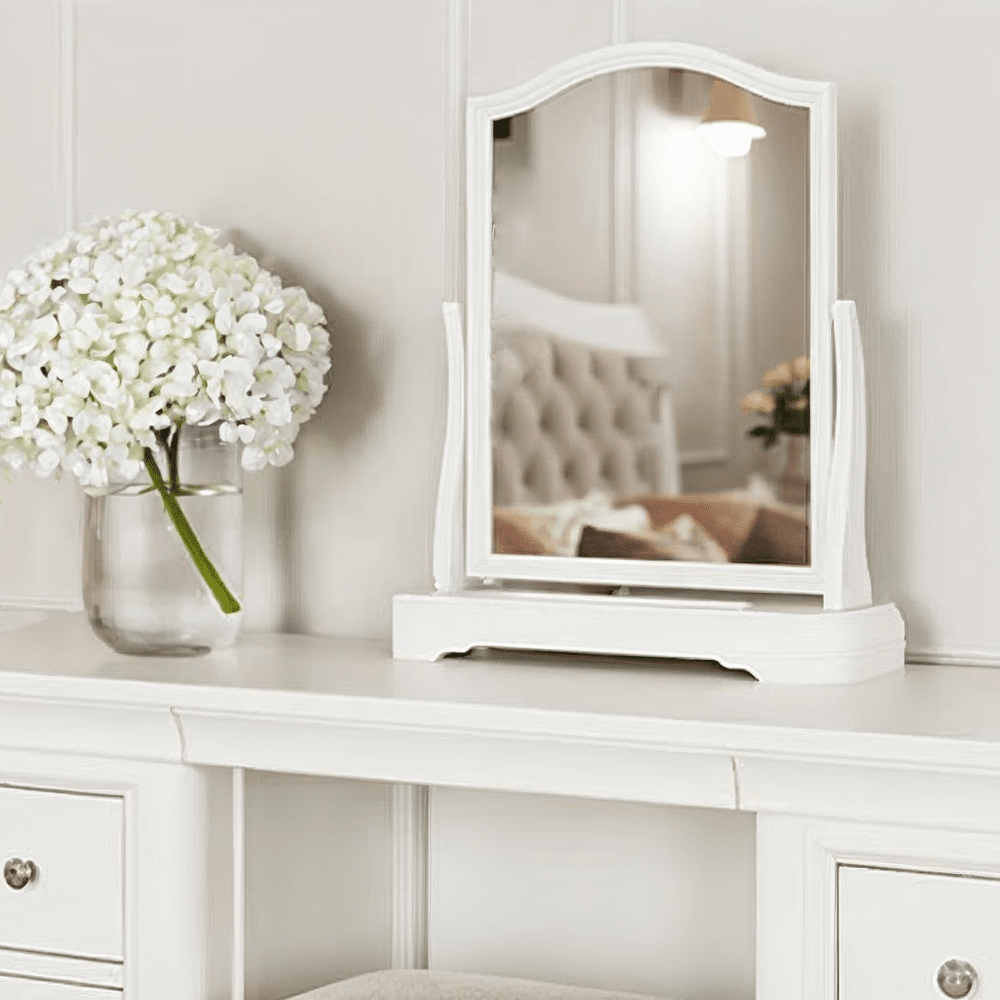 Louvre White Wooden Dressing Table Mirror Accessories 